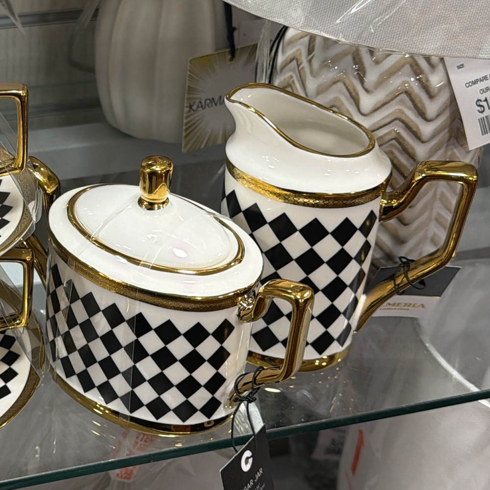 Sugar bowl and creamer